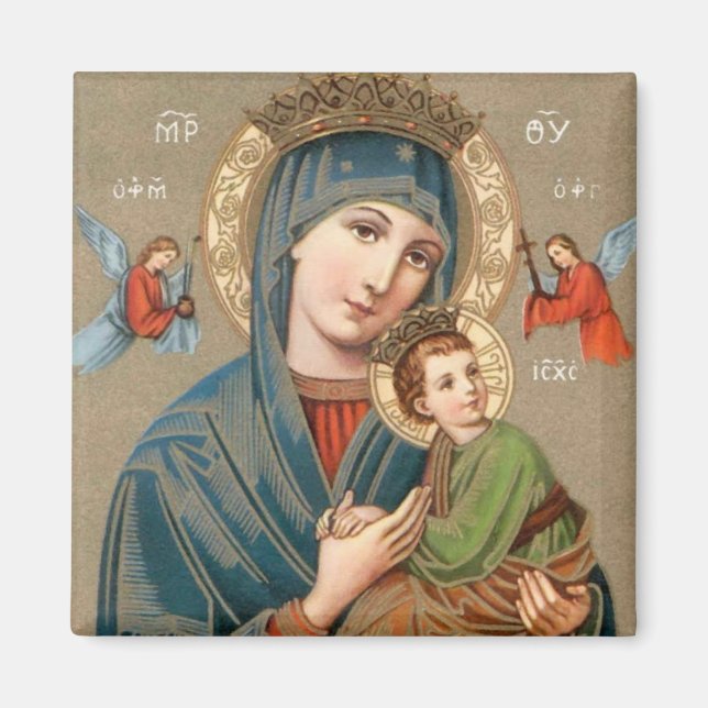 Blessed Virgin Mary with Child Jesus Icon Magnet (Front)