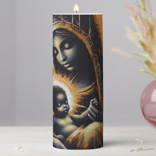 Blessed Virgin Mary with Child Religious Candle (In Situ)