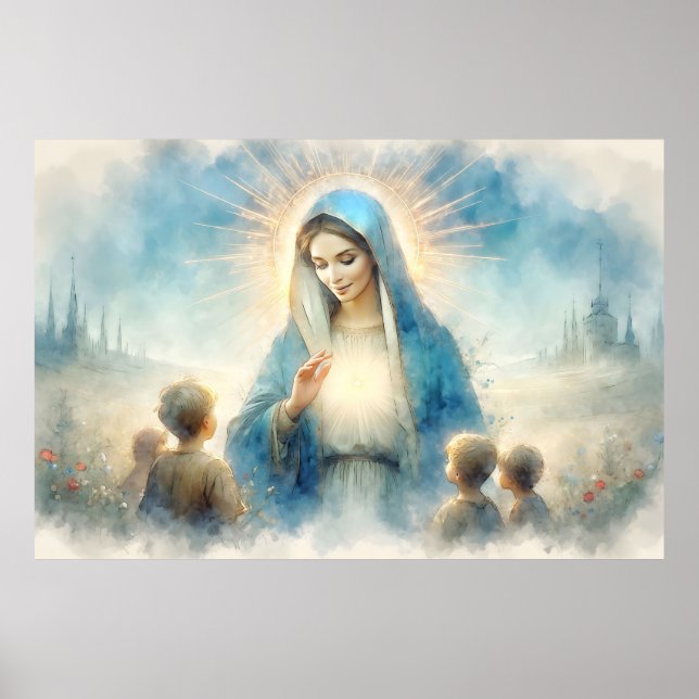 Blessed Virgin Mary with Children Poster (Front)