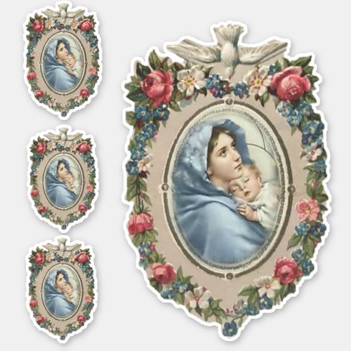 Blessed Virgin Mary with Jesus Religious Vinyl Sticker