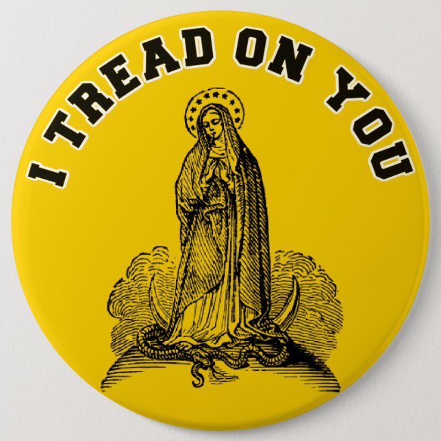 Blessed Virgin Mother Mary Catholic Religious Button (Front)