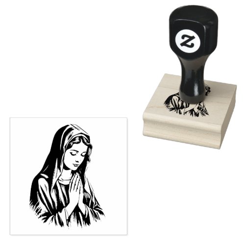 Blessed Virgin Mother Mary Catholic Religious Rubber Stamp