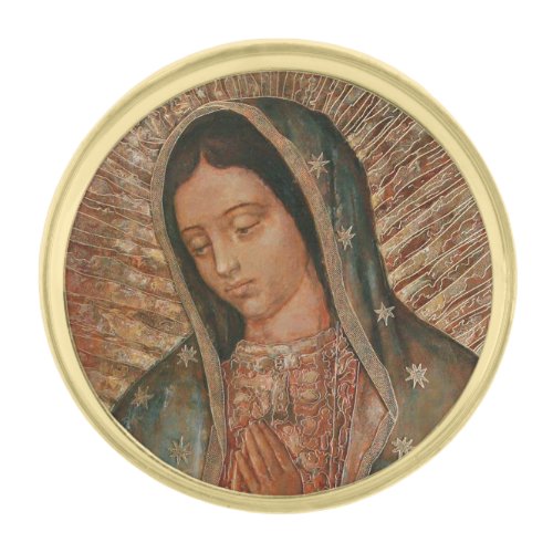 Blessed Virgin of Guadalupe Gold Finish Lapel Pin
