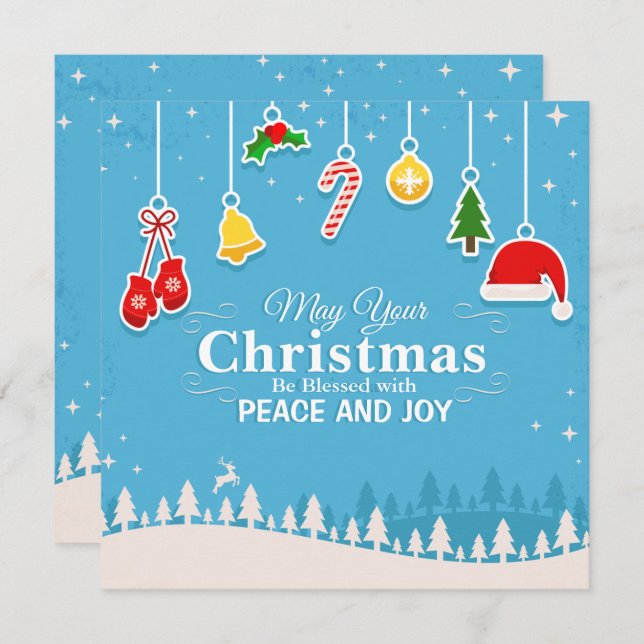Blessed w/ Peace & Joy Christmas Party Invitation (Front/Back)