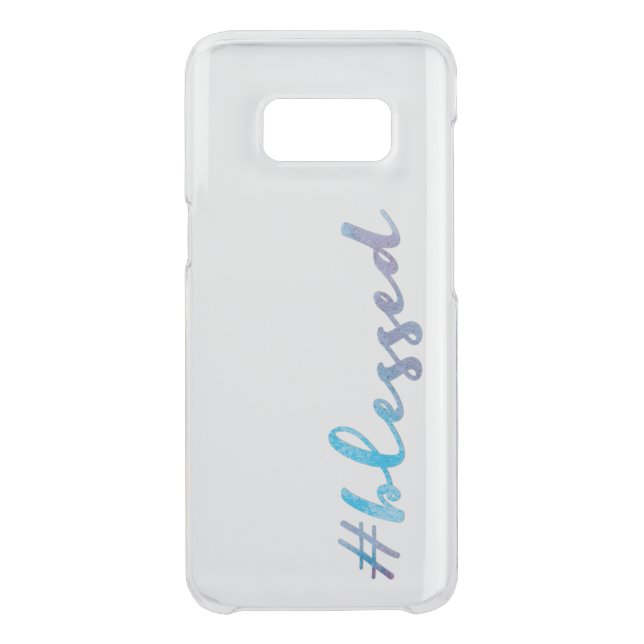 #Blessed, Watercolor Handlettering Script Uncommon Samsung Galaxy Case (Back)