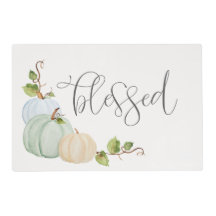 Blessed Watercolor Pumpkin Placemats