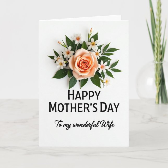 Blessed Wife Mothers Day Card (Front)