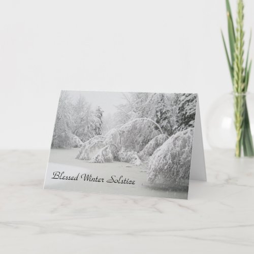 Blessed Winter Solstice Winter Forest Card