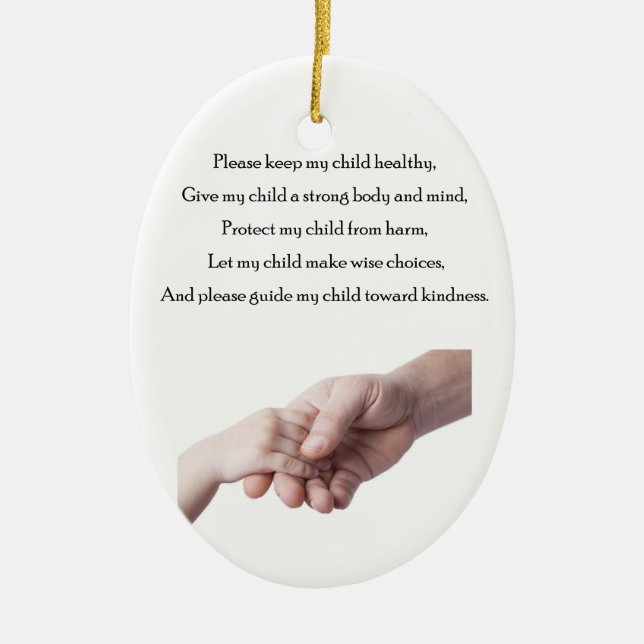 Blessed with a child ceramic ornament (Front)