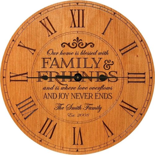 Blessed With Family  Friends Roman Numeral Clock