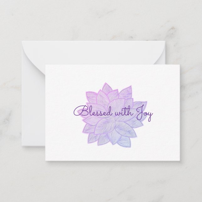 Blessed with Joy: Hand-Drawn Floral Affirmation Note Card (Front)