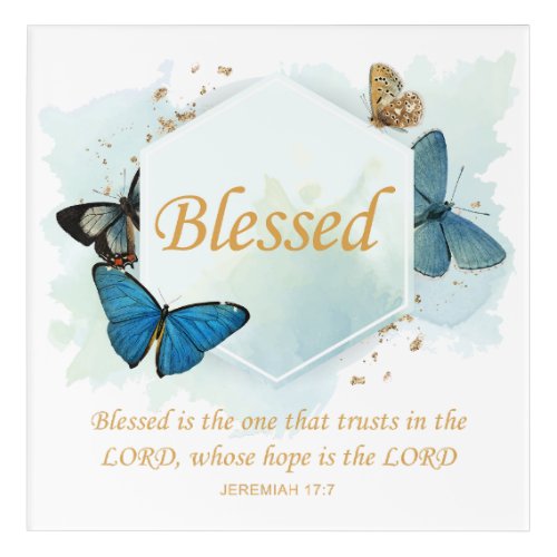 Blessed  Womens Christian Faith Butterfly Verse  Acrylic Print