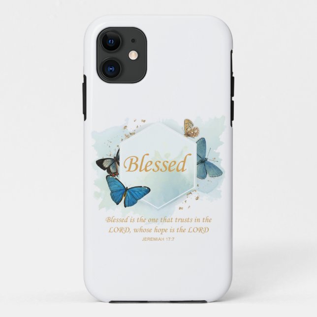 Blessed – Women's Christian Faith Butterfly Verse Case-Mate iPhone Case (Back)