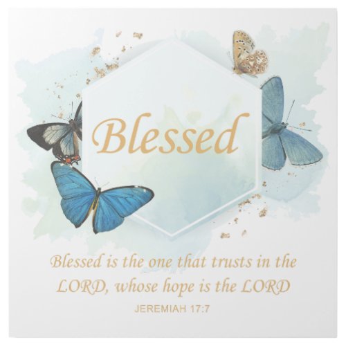 Blessed  Womens Christian Faith Butterfly Verse  Gallery Wrap