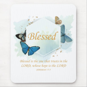 Blessed – Women's Christian Faith Butterfly Verse Mouse Pad