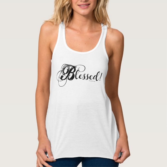 Blessed! Women's Flowy Racerback Tank (Black) Top (Front)