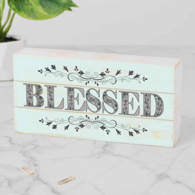 Blessed Wooden Box Sign (In Situ Horizontal)
