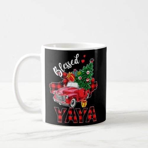 Blessed Yaya Red Truck Xmas Tree Family Matching C Coffee Mug