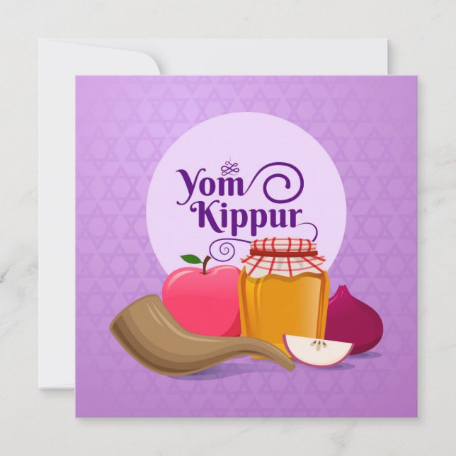 Blessed Yom Kippur Flat Card (Front)