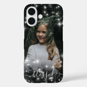 Blessed Your Photo Surrounded by Sparkle Stars iPhone 16 Case