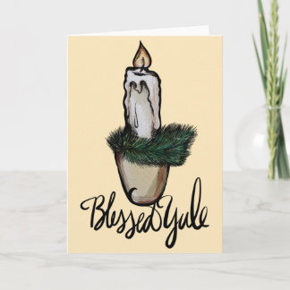 Blessed Yule Candle                                Card