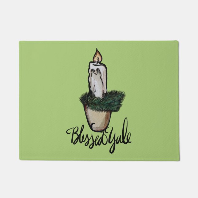 Blessed Yule Candle                                Doormat (Front)