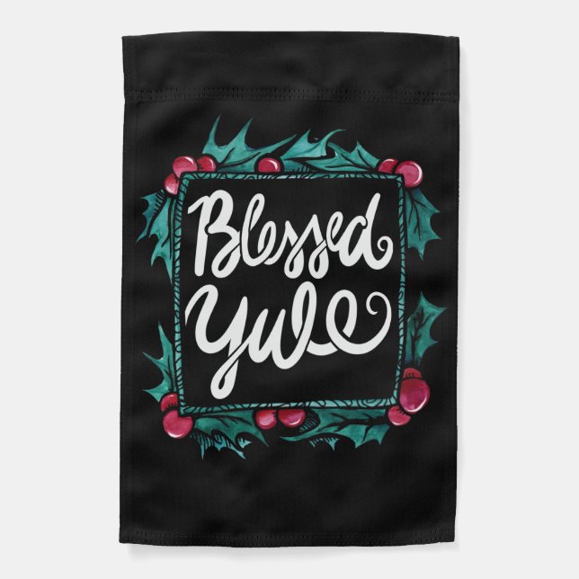 Blessed Yule Garden Flag (Front)