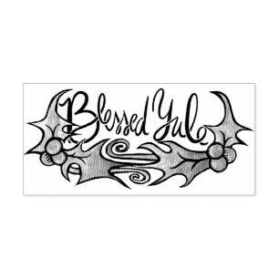 Blessed Yule Rubber Stamp