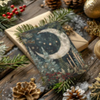 Blessed Yule Winter Solstice Winter Forest Moon