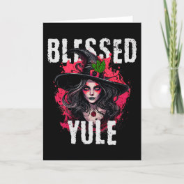 Blessed Yule Witch Holiday Card
