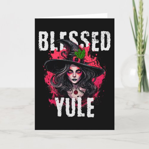 Blessed Yule Witch Holiday Card