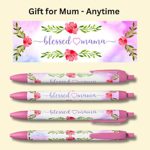 Blesses Mama Pink Flowers Pen