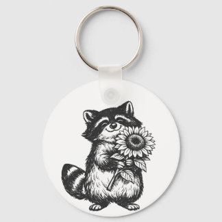 Blessing bear holding sunflower tote bag keychain