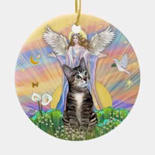 Blessing - BrownTabby Cat 2 Ceramic Ornament