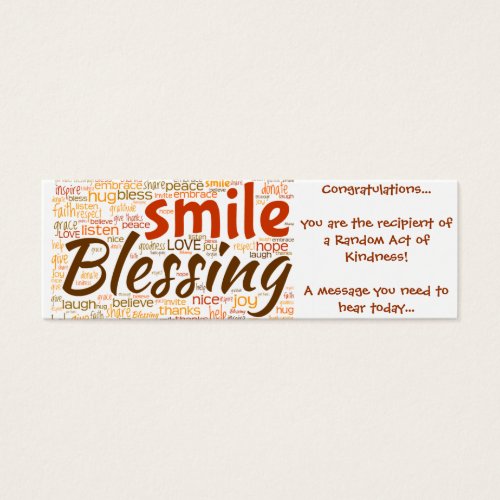 Blessing Card (Random Act of Kindness) Business Card Templates