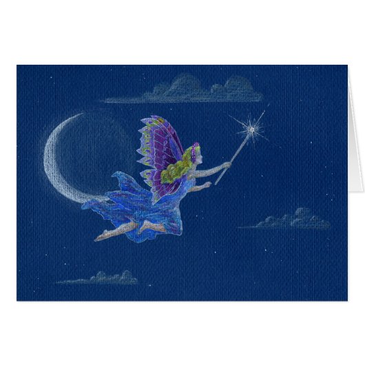 Blessing Fairy Colored Pencil Drawing Card (Front Horizontal)