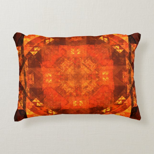 Blessing Fire Mandala Abstract Art Design Accent Pillow (Front)
