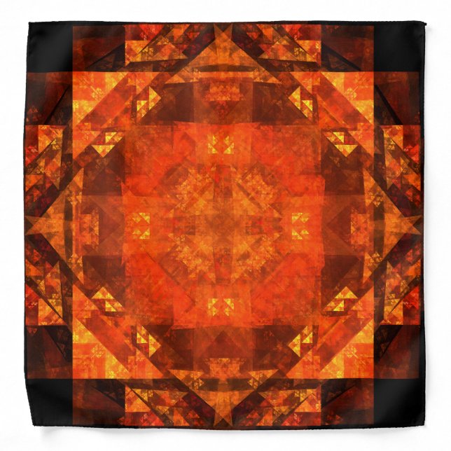 Blessing Fire Mandala Abstract Art Design Bandana (Front)