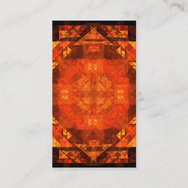 Blessing Fire Mandala Abstract Art Design Business Card (Front)