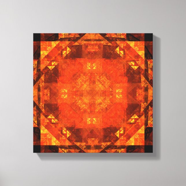 Blessing Fire Mandala Abstract Art Design Canvas Print (Front)
