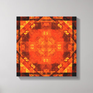 Blessing Fire Mandala Abstract Art Design Canvas Print