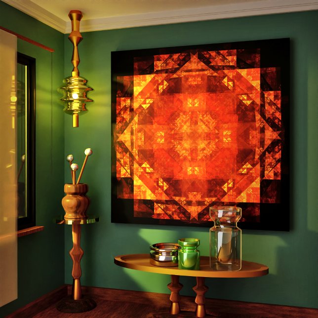 Blessing Fire Mandala Abstract Art Design Canvas Print (Blessing Abstract Art Wrapped Canvas Print)