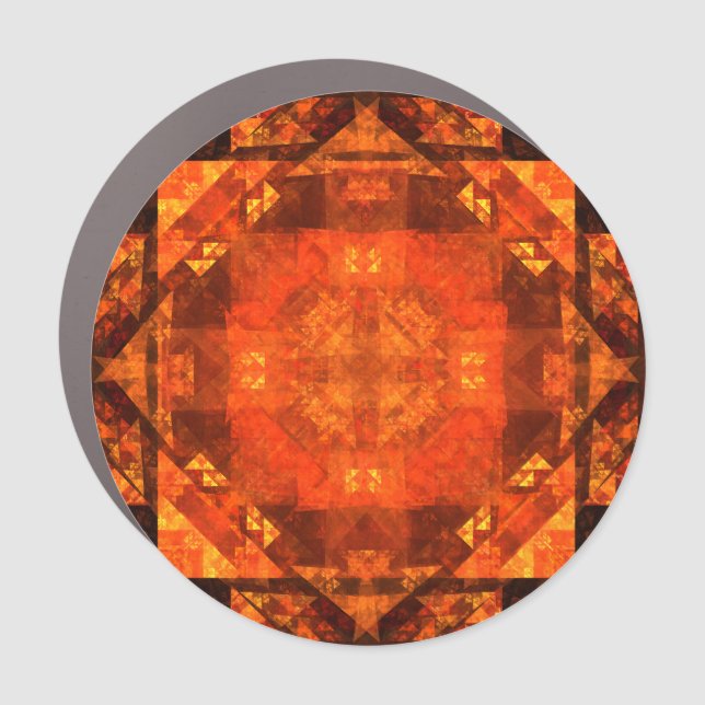 Blessing Fire Mandala Abstract Art Design Car Magnet (Front)