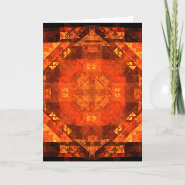 Blessing Fire Mandala Abstract Art Design Card (Front)