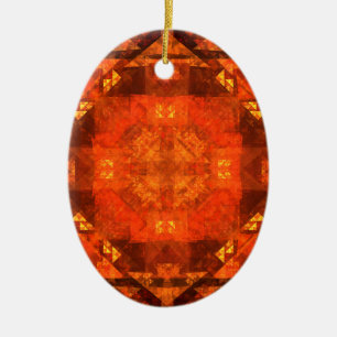 Blessing Fire Mandala Abstract Art Design Ceramic Ornament