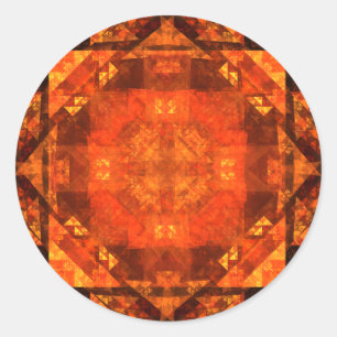 Blessing Fire Mandala Abstract Art Design Classic Round Sticker