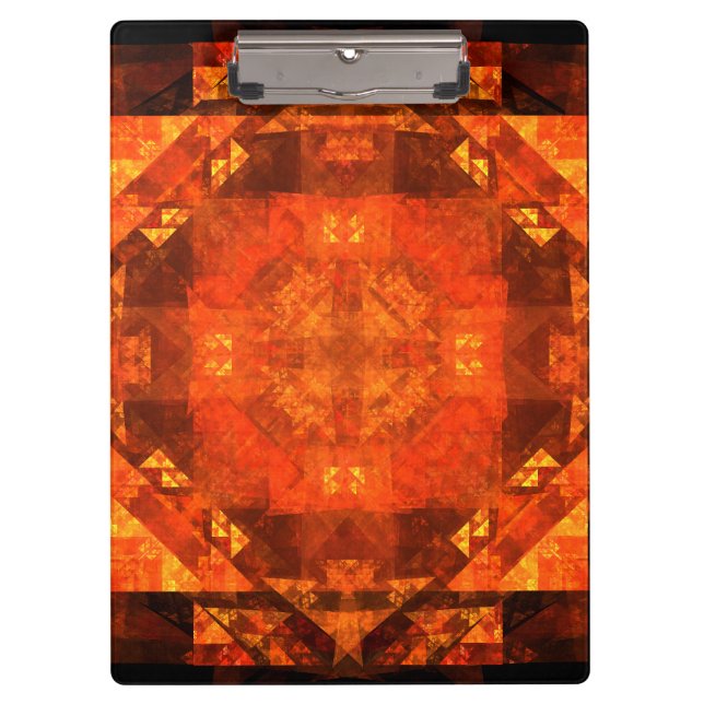 Blessing Fire Mandala Abstract Art Design Clipboard (Front)