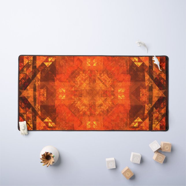 Blessing Fire Mandala Abstract Art Design Desk Mat (Kids Table)