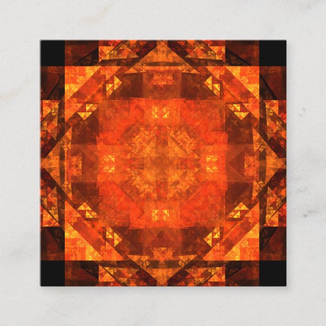 Blessing Fire Mandala Abstract Art Design Enclosure Card (Front)