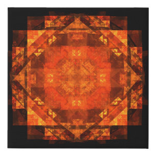 Blessing Fire Mandala Abstract Art Design Faux Canvas Print